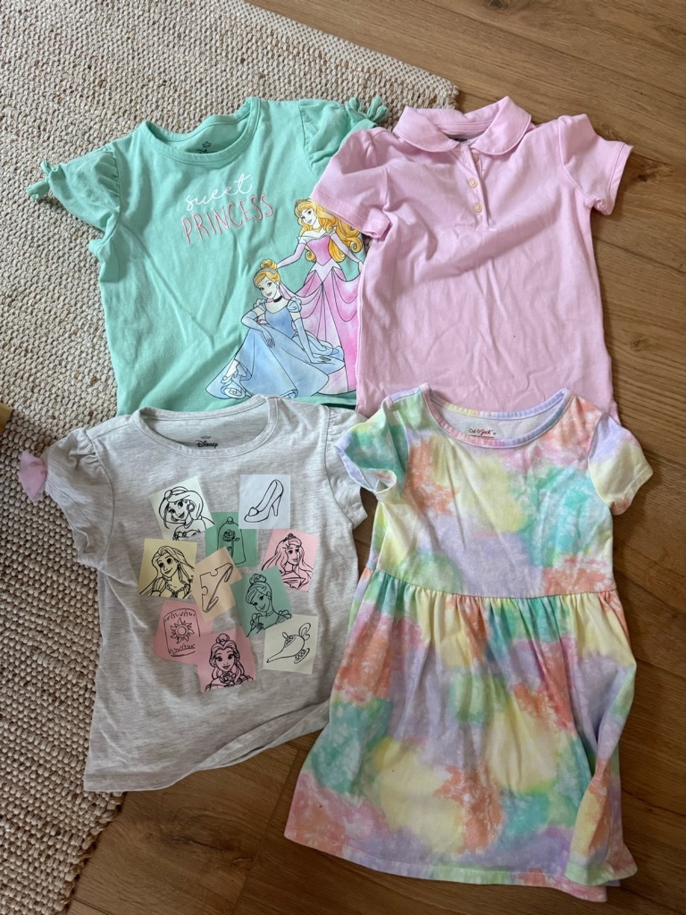 4T Toddler Girls Lot Shirt and Dress Lot Used Disney, Cat & Jack, Oshosh B’Gosh